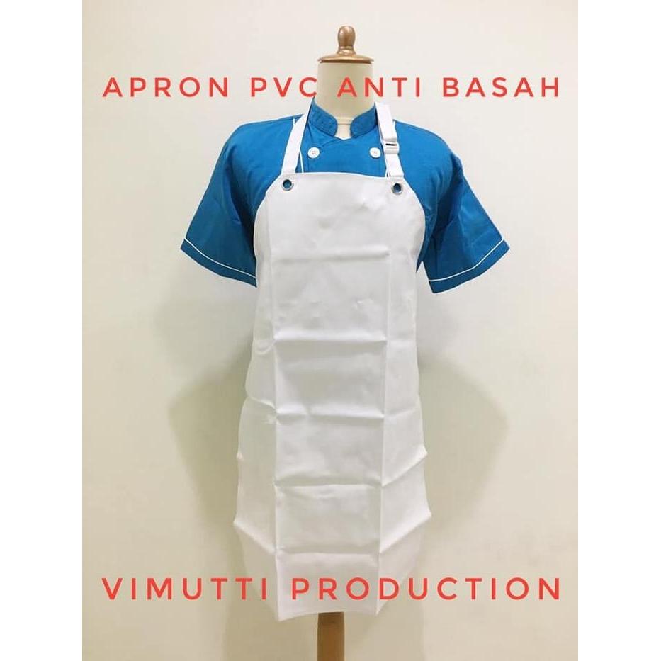Celemek Apron Basah Putih