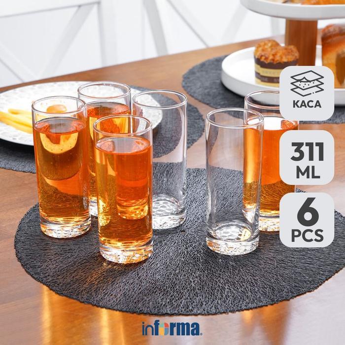 Informa Libbey Bostonian Gelas Kaca 311 ml Set 6 pcs Transparan Cup Minum Drinking Glass Drinkware