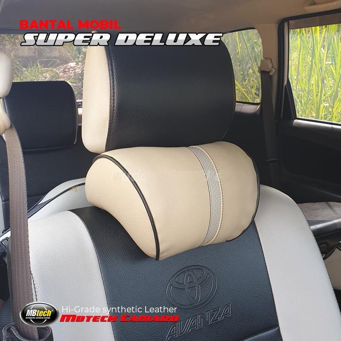 // New Bantal Leher Headrest Jok Kulit Mbtech Mobil Innova //
