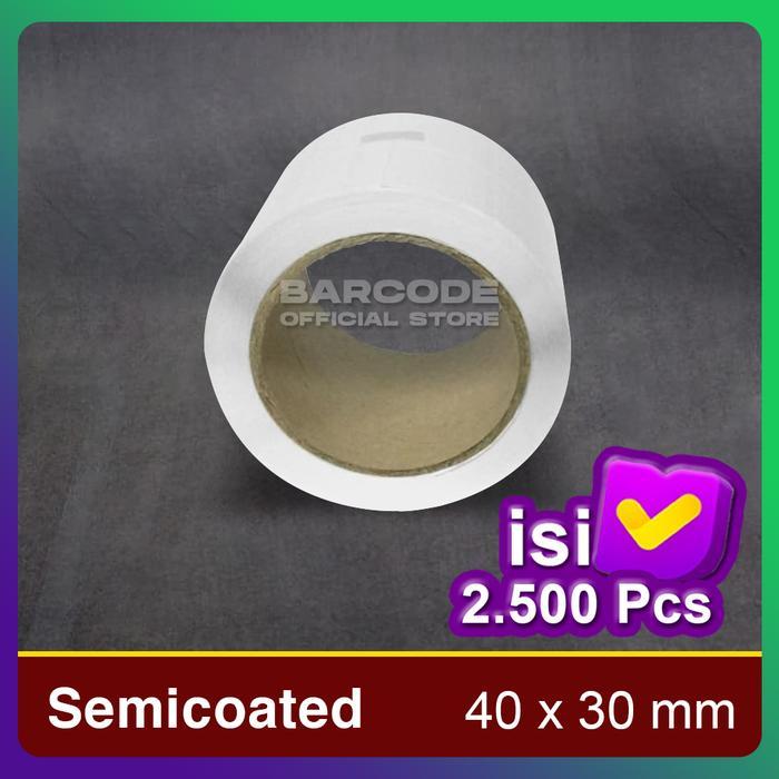 LABEL STIKER CACAH SEMICOATED 40X30MM / 40X30 / 40 X 30 MM CORE BESAR