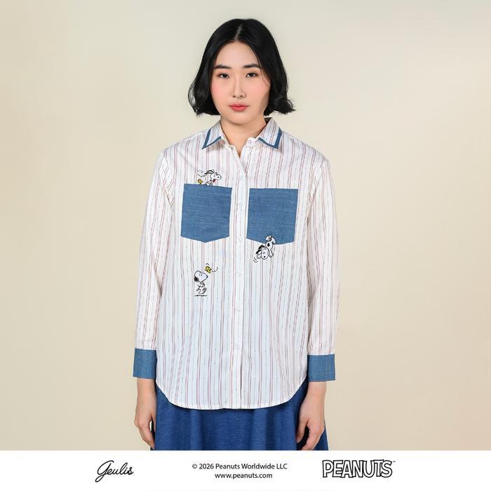 Geulis.id SNOOPY DAILY DAYS SHIRT / KEMEJA WANITA (2 warna) - BLUSH, S