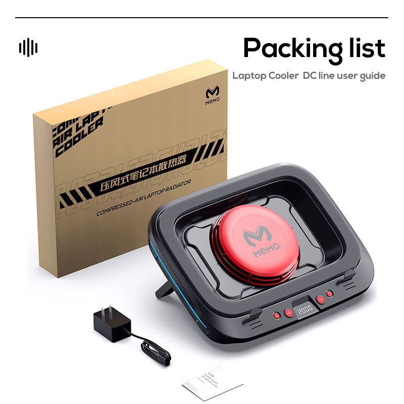 MEMO FL08 Strong Wind Cooling Stand Base Bracket Pad Powerful Fan Pressure Game Laptop Radiator