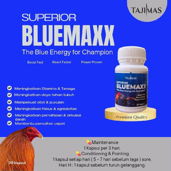 Flash Sale Vitamin Ayam Laga Sebelum Tarung Power Pukul, Fokus & Agresif Tajimas Bluemaxx. Isi 30
