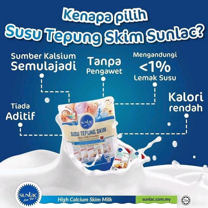 SUNLAC Low Fat Susu Bubuk Skim Malaysia (750g)