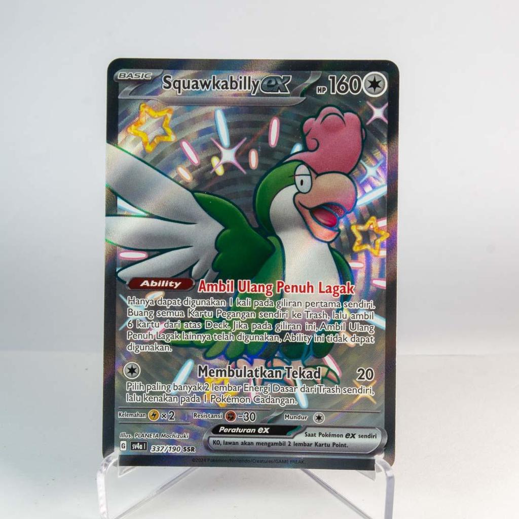 Squawkabilly EX SSR 337/190 SV4a Harta Berkilau EX Kartu Pokemon TCG Original Indonesia