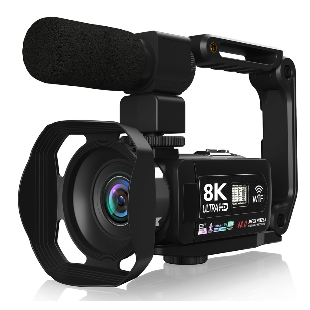 Vlogging Digital Video Camera 8K 64MP 18X Zoom 3" Touch Screen WIFI with IR Night Vision Record Slow