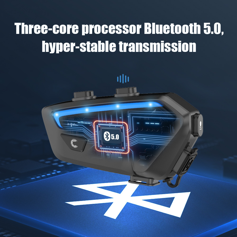 Freedconn Bluetooth Motorcycle Intercom Wireless Helmet Headset FM Radio Commutator Music Share