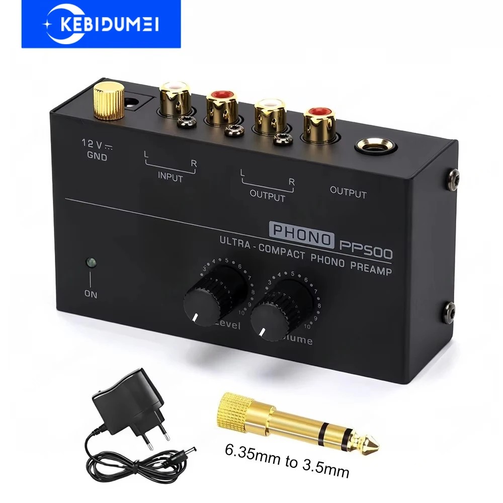 o Amplifier Phono Preamp Pre Amp Preamplifier with Level Volume Control RCA Input Output 1/4"