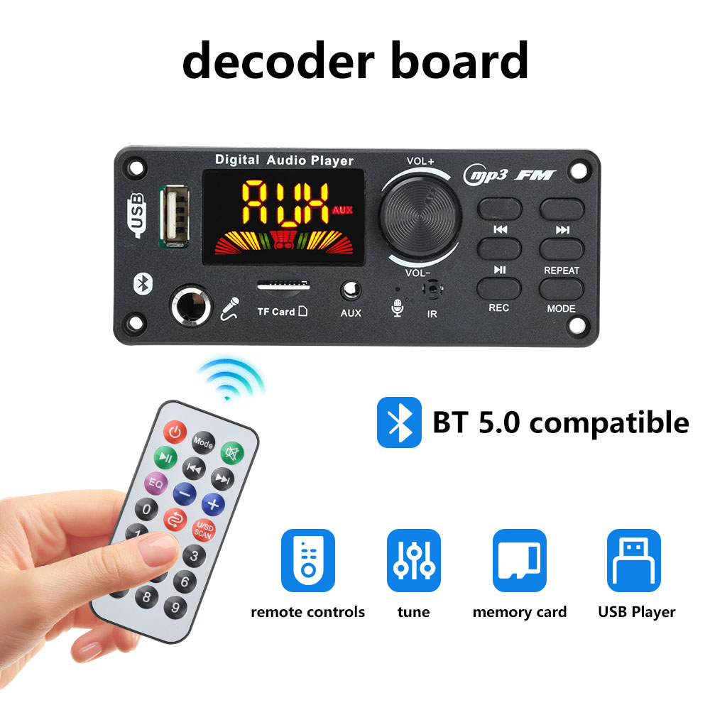 DC 5-12V MP3 o Decoder Module Bluetooth 5.0 Lossless Amplifier Decoder Board Music Playback