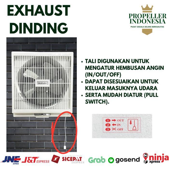 TERLARIS Exhaust Fan Dinding Blower Angin 10 Inch dan 12 Inch Hexos Penyedot Udara Hexos Dinding