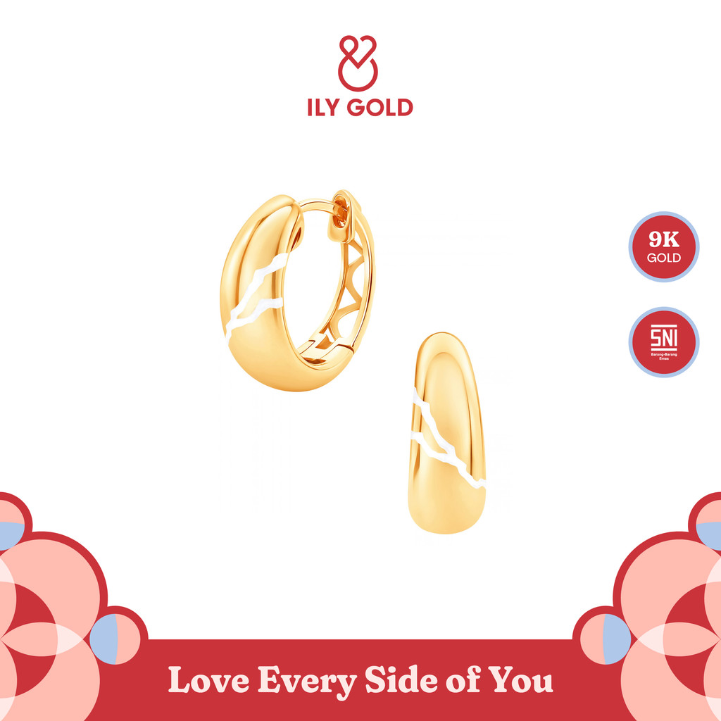 ILY GOLD - Anting Emas Wanita Imperfection 9K - EA260091