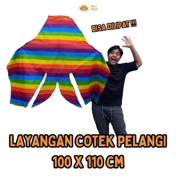 yang dicari@@@@] Layangan Cotek Lawas Pelangi Kain 1 meter x 1.1 meter - Cotek Pelangi - Cotek Kain