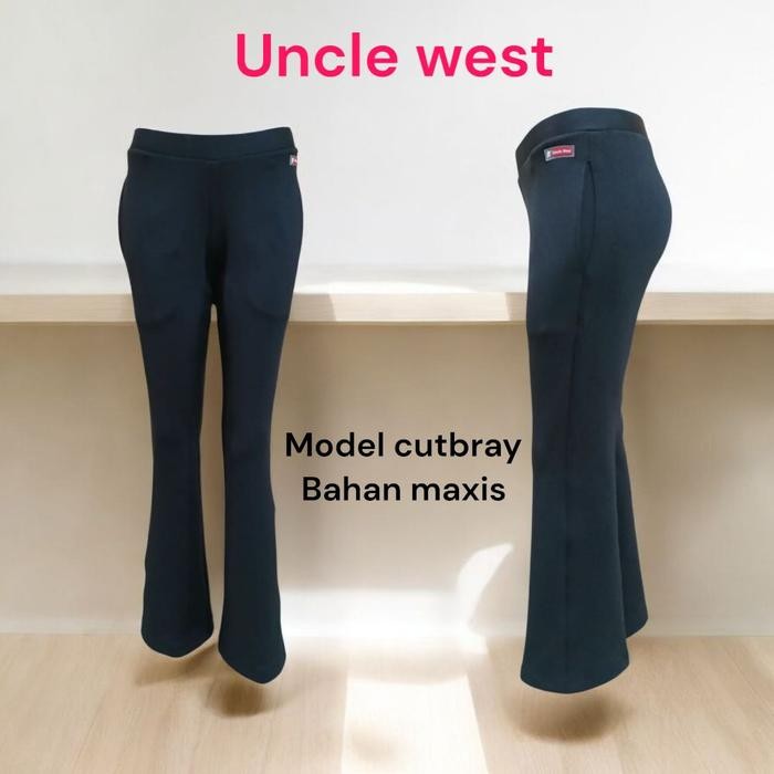 Unclewest celana senam model cutbray bahan maxis Olahraga Sport