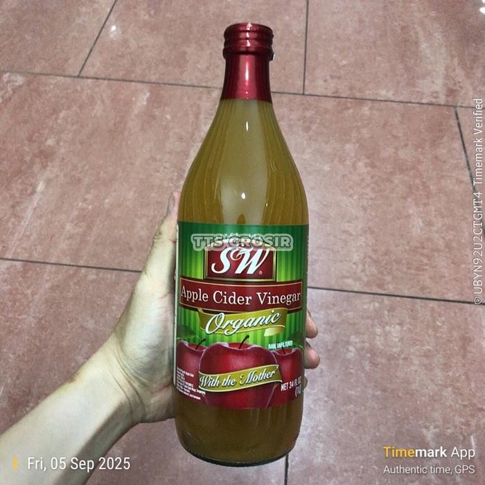 

Apple Cider Vinegar Organic SW Cuka Apel Organik 1000ml USA S&W Botol