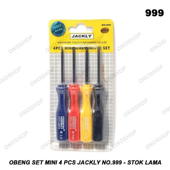 Obeng Set Mini 4 Pcs Jackly No.999 - Stok Lama