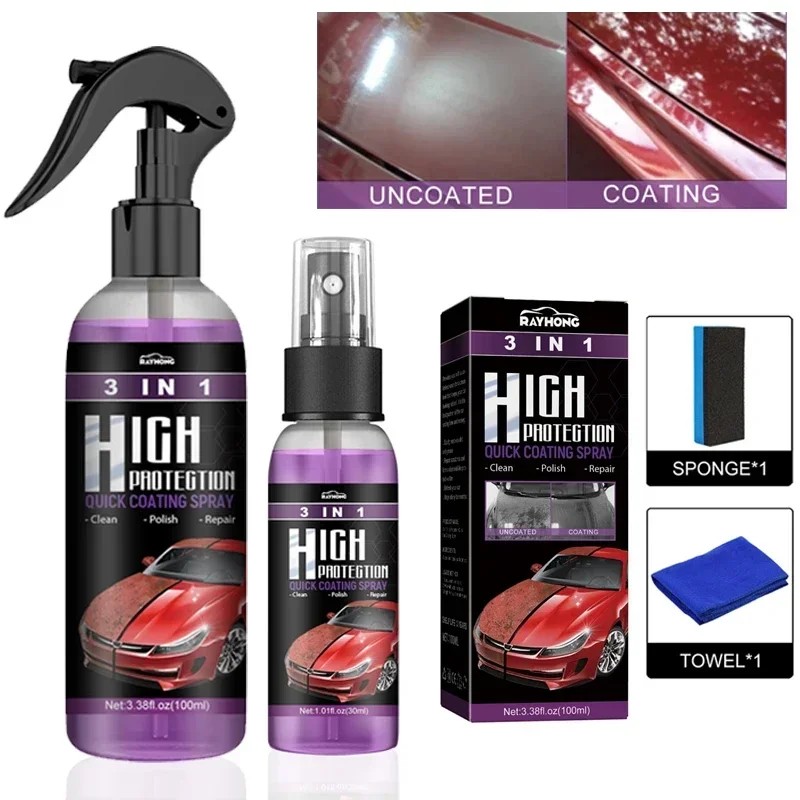 30ml/100ml Car Ceramic Coating Spray 3 in 1 Auto Nano Ceramic Coating Polishing Spraying Wax Car Pai