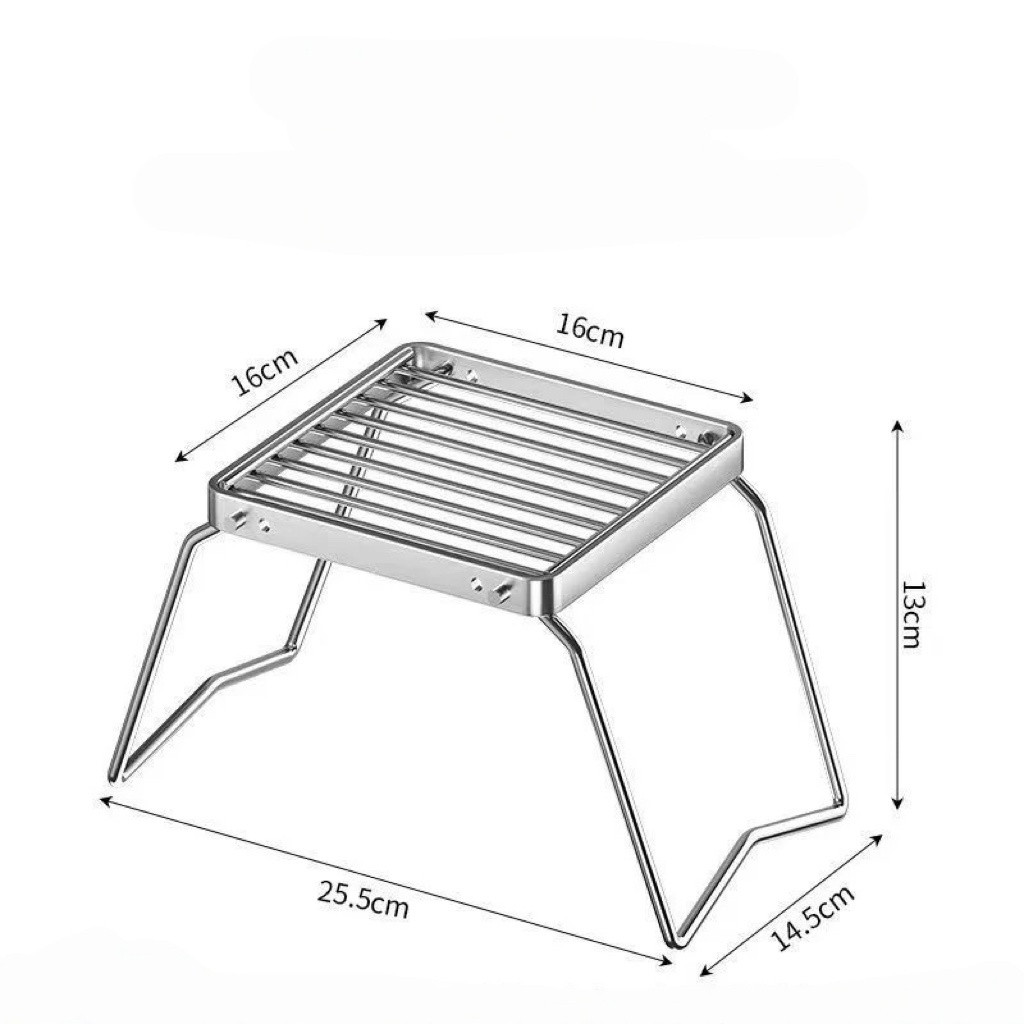 Outdoor Stainless Steel Stove Portable Folding Camping Mini BBQ Grill Set Pot Rack Grill Pan Rack