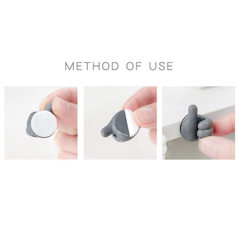 Thumb Mini Cable Organizer Silicone USB Cable Management Clips Desktop Wire Manager Cord Holder For