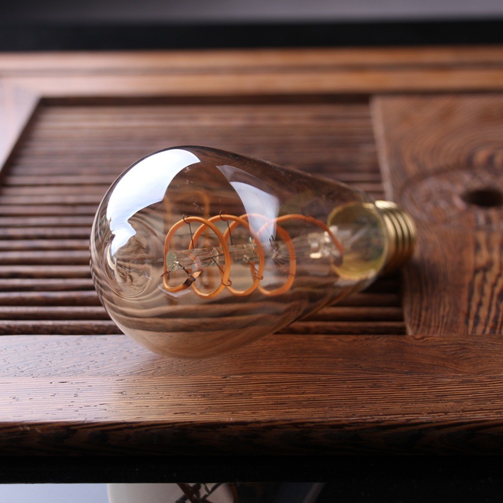 ST64 E27 LED Bulb 3W Dimmable Edison Soft Filament Led lamp Super warm 2200K E26 110V Decorative Lig