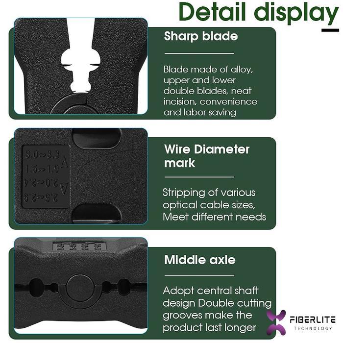 BARU Fiber Optic Slitter Tube 1.5-3.3mm Fiber Optic Stripper CENTER Fiber Optic Loose Tube