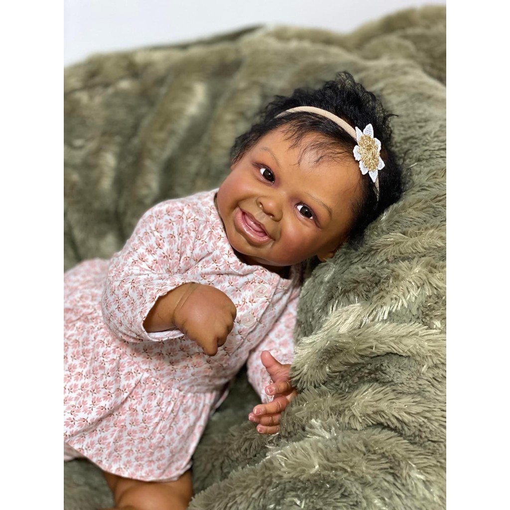 19inch Lifelike harper Bebe Doll Reborn Popular Limited Edition Doll Dark Skin Newborn DOll Lifelike
