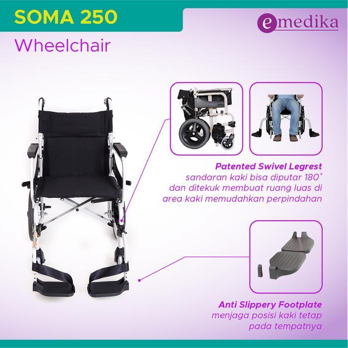 PROMO Kursi Roda Traveling SOMA Aluminium 250 14" ( Wheelchair Roda Kecil )