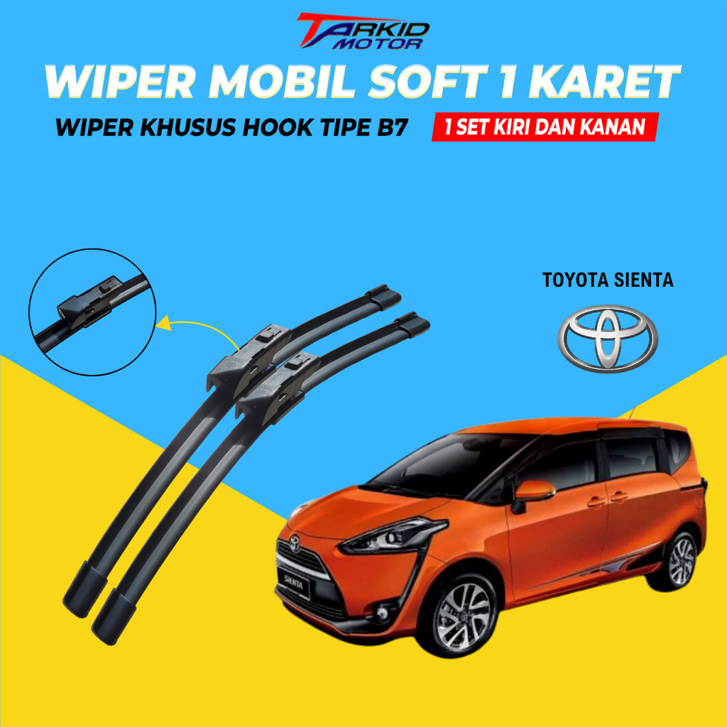Wiper Blade Toyota Sienta Frameless Pembersih Kaca Depan Mobil 1 Set Kiri dan Kanan