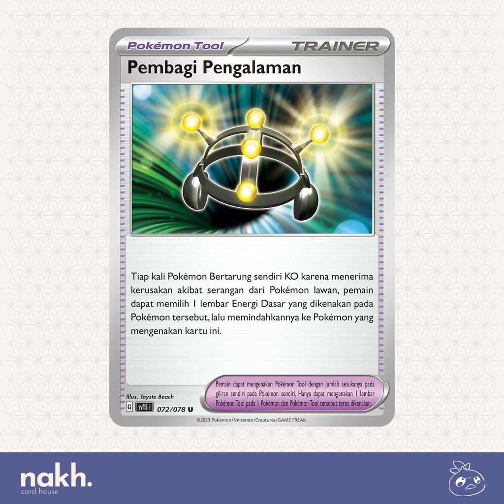 Kartu Pokemon TCG Indonesia Scarlet ex sv1S 072/078 Pembagi Pengalaman