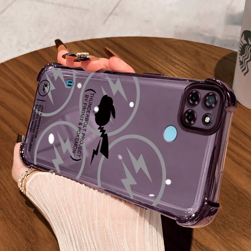 Casing Hp untuk Realme C21Y Realme C25Y C21 C15 Case Pria Anime Petir Kasing Cesing plating Airbag W