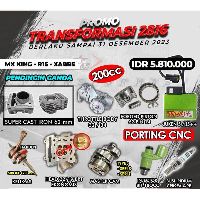 PAKET BORE UP BRT MX KING R15 XABRE 200 CC (2)