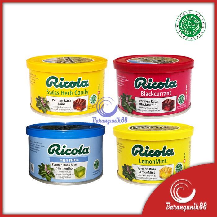 LEZAT" RICOLA MENTHOL LEMONMINT DRUM 100GR PERMEN