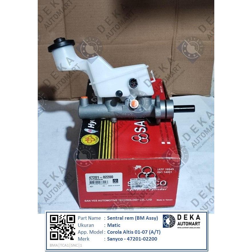 Sentral rem atas (Brake master - BM Assy) Sanyco Matic untuk Corola Altis 01-07 (A/T) (47201-02200)