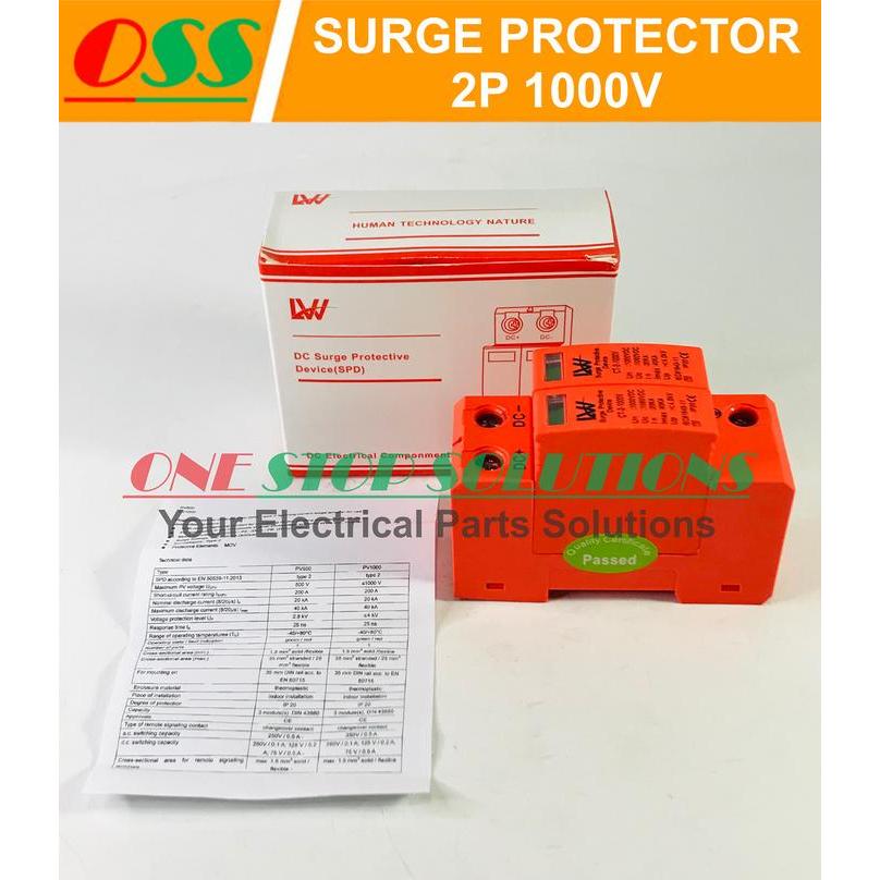 Surge Protection Device Arrest Surge Protector Spd Dc 2P 1000V