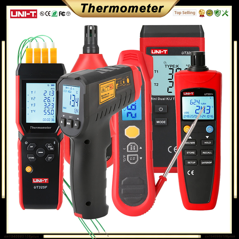 UNI-T Thermometer Digital UT306S UT306C UT320D UT320T UT333 UT333BT UT325F Temperature Gauge Heat