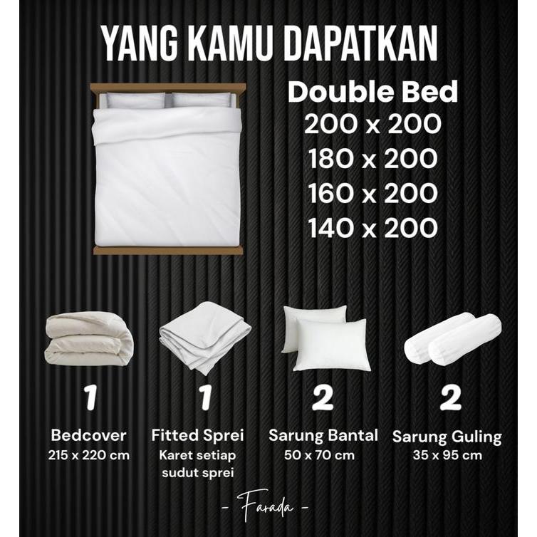 53lg- Bedcover Set Abu Mix Hitam // Bedcover Set Seprei Polos Bolak Balik Aesthtetic