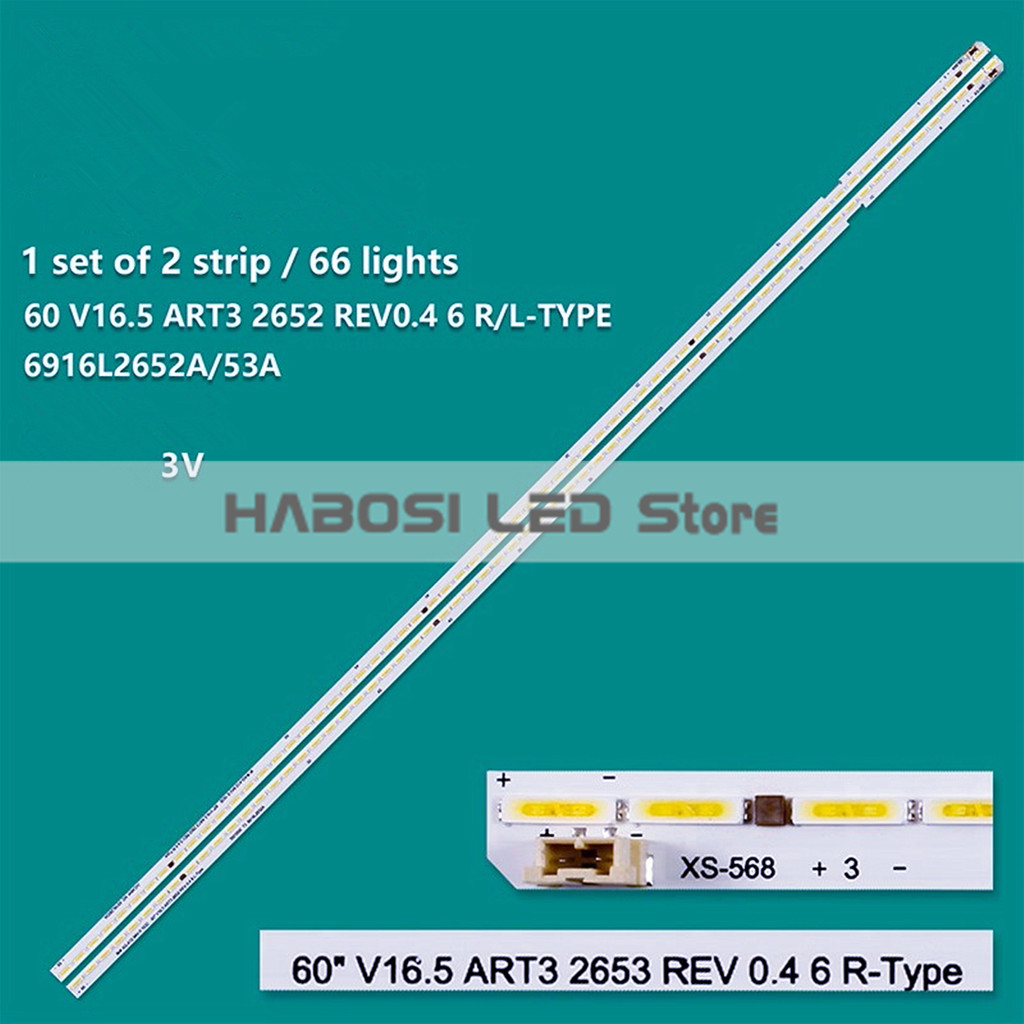 2pcs/Kit LED 60UH605V 60UH6507 60UH6257 60UH615V 60UH615A UC 60UH615T LC600FGE FJ M3 60 V16.5 ART3