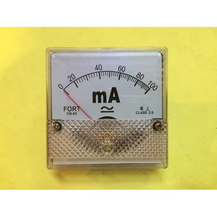 BEST SELLER AMPERE MILI METER ANALOG 0-100MA OB-65