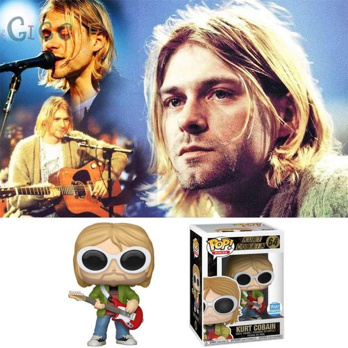 HOT SALE GIGGLE MAINAN ACTION FIGURE FUNKO POP ROCKS KURT COBAIN 100% UNTUK KOL TERMURAH