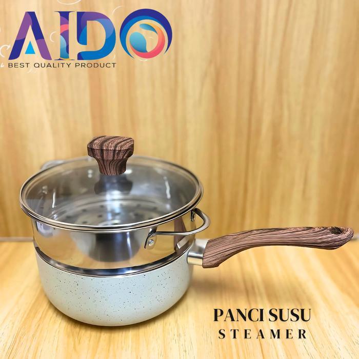 Oxone Home - Panci Susu Set 16Cm 18Cm 20Cm Stainless 304 Steamer Anti Lengket Panci Susu Steamer