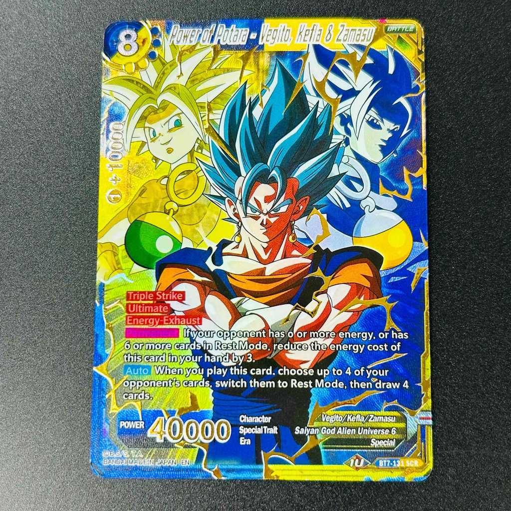 Dragon Ball Super Power of Potara Vegito Kefla Zamasu SCR DIY Textured Mint Anime Collectible Card
