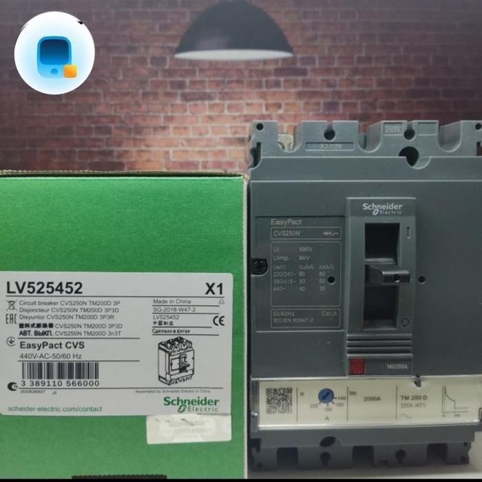 Mccb Breaker Cvs250N 3P 200A Tm200D 3Pole Cvs250N 3Phase 200A