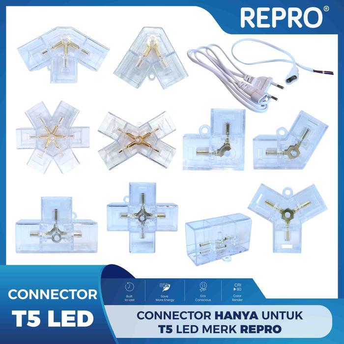[KHUSUS UNTUK MERK REPRO] REPRO Connector T5 LED - Hexagon Connector T5 LED - Socket Lampu - Adaptor