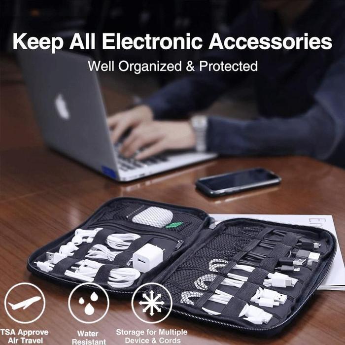 [] Vixplorn Travel Pouch Organizer Digital/Tas Gadget Double Layer Pouch Bag Powerbank Travel
