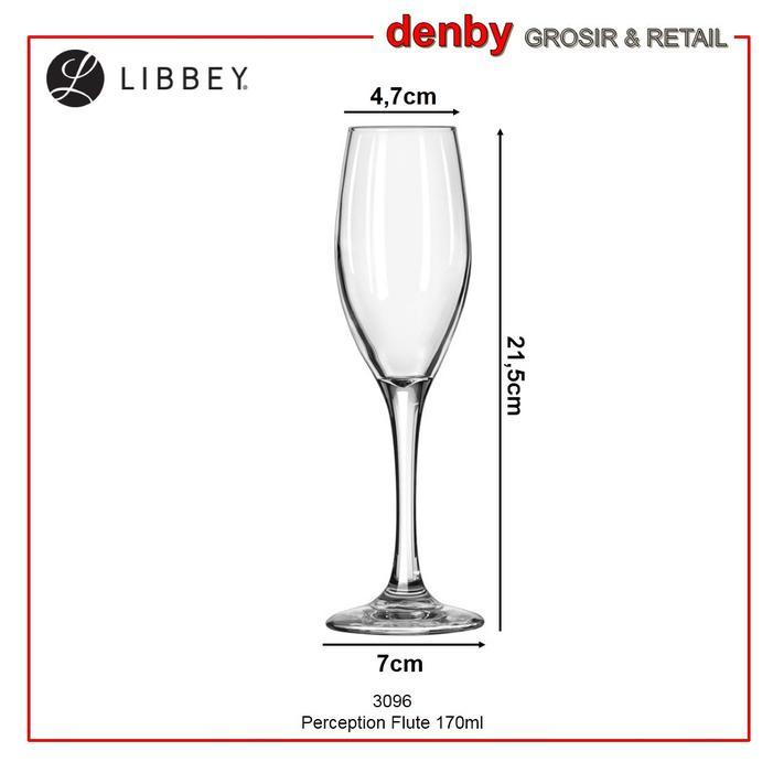 Best Seller Denby Home Libbey Gelas 3096 Perception Flute Wine Beer 170Ml