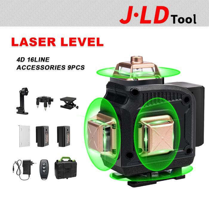 New Jld Laser Alat Tukang Bangunan Laser Level 4D 16 Line Komplit Laser Waterpas Bangunan Waterpass