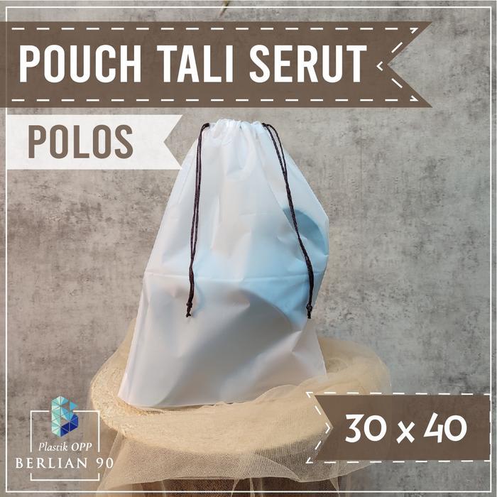 NW Pouch Serut Polos 30x40 / Pouch Serut Transparan / Travel Pouch