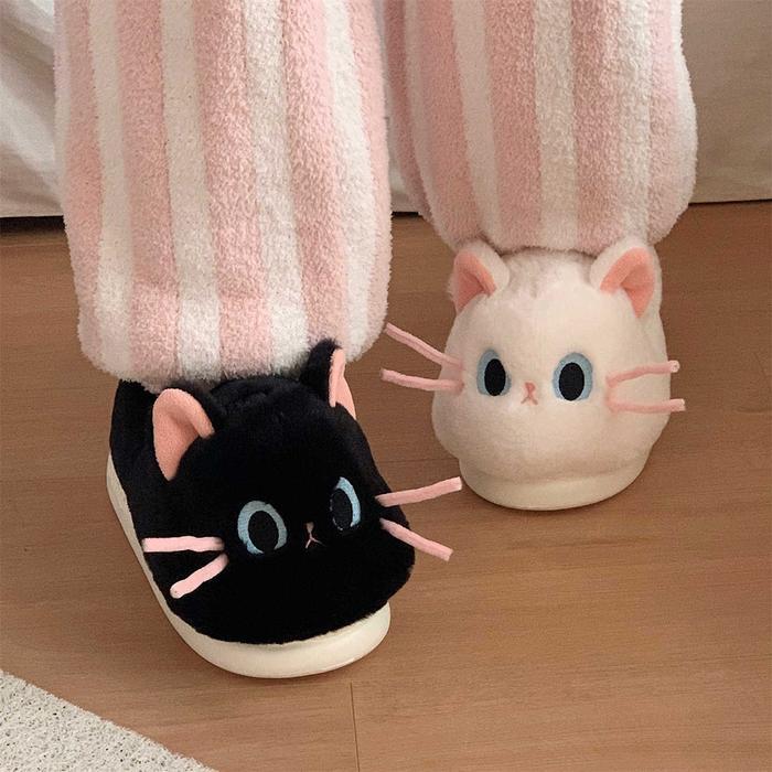 TOKKADO Touka Cat Bla White Sandal ah EVA Empuk Yin Yang Hitam Putih Tebal Kucing Puffy Lucu