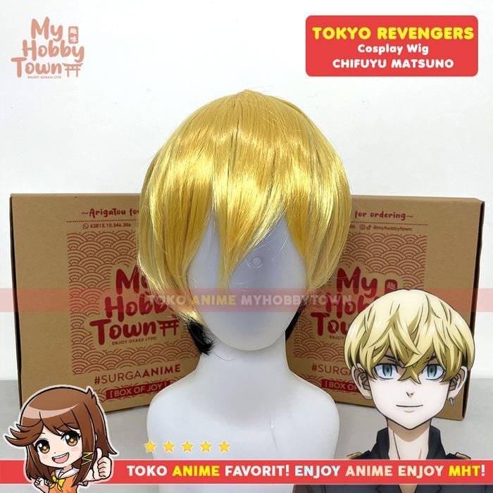 W Cosplay Anime Tokyo Revengers : Matsuno Chifuyu Rambut Palsu