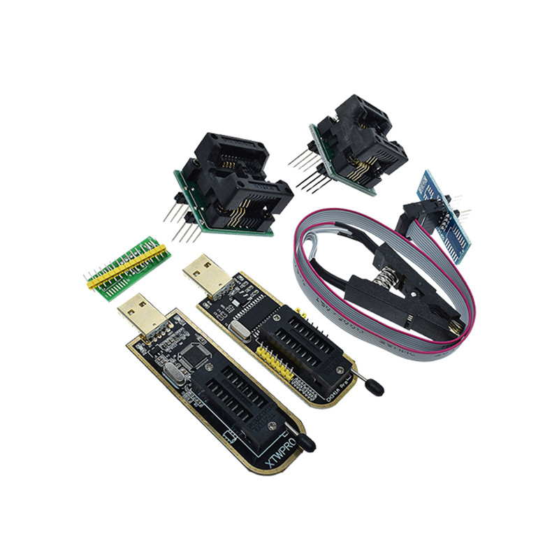CH341A XTW100 USB Programmer Kit Supports 25 SPI FLASH BIOS/EEPROM Chip Read/Write With SOIC8 Clip