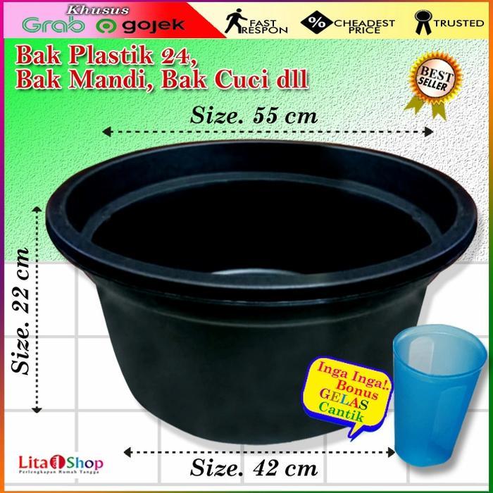 Baskom Plastik Besar Diameter 55cm / Ember Plastik / Bak 24 Hitam